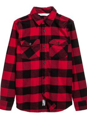 H&M Red & Black Plaid Flannel Shirt Youth Size 14Y
